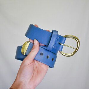 Vintage blue leather belt